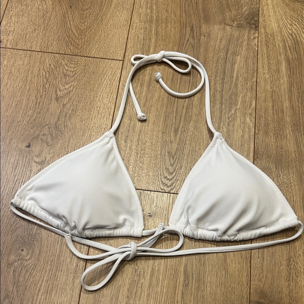 Victoria's Secret White Triangle Bikini Top